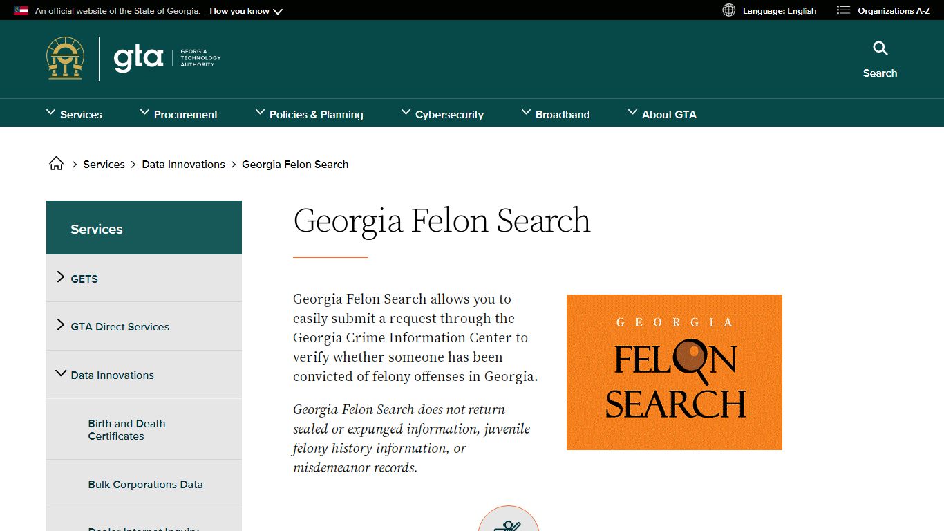 Georgia Felon Search | Georgia Technology Authority